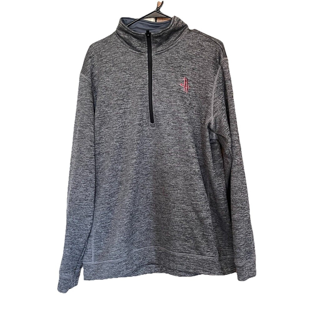 Houston Rockets Adidas grey and red sportswear quarter zip sweatshirt-size XL